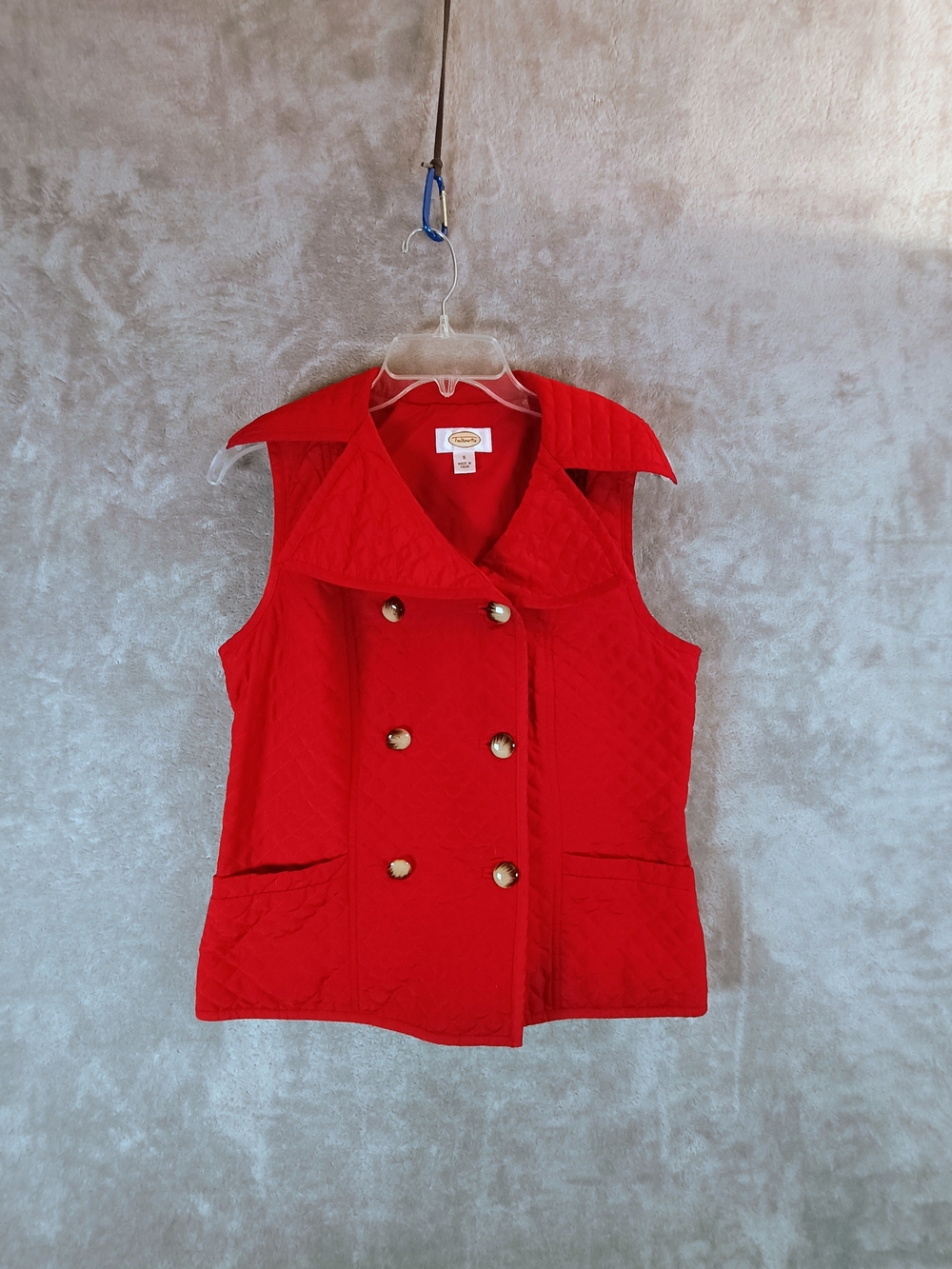 Talbot's Women's Quilted Red Sleeveless Vest In Red Size Small Excellent